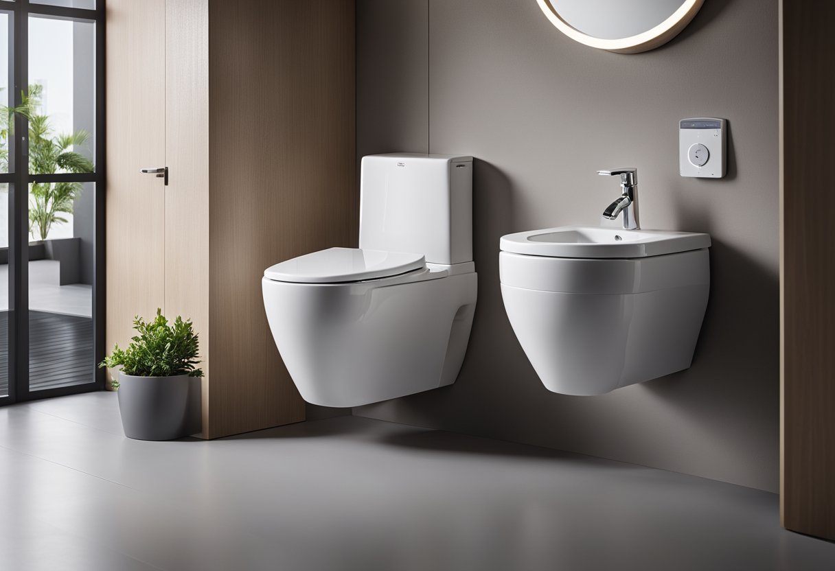 A modern squat toilet with integrated bidet and adjustable height for optimal hygiene and comfort