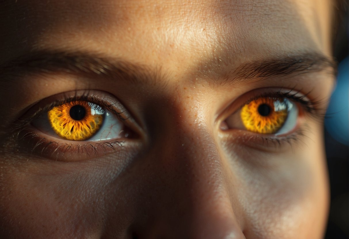 Amber eyes shining in diverse faces, reflecting the uniqueness of different populations