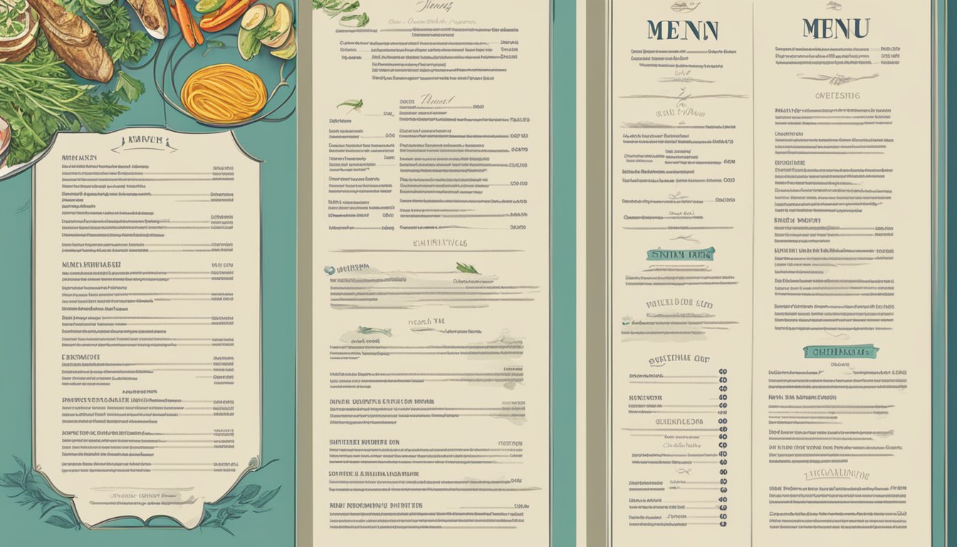 The menu highlights at Embers restaurant are showcased with vibrant colors and elegant typography, drawing attention to the delectable dishes offered