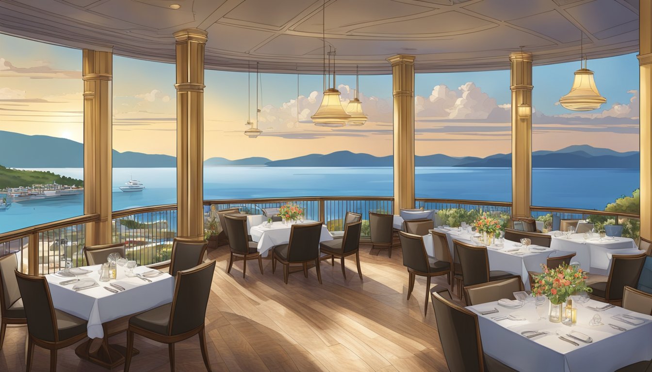 The grand bayview seafood restaurant offers a luxurious dining experience with a panoramic bay view. The menu includes an array of fresh seafood and fine dining options