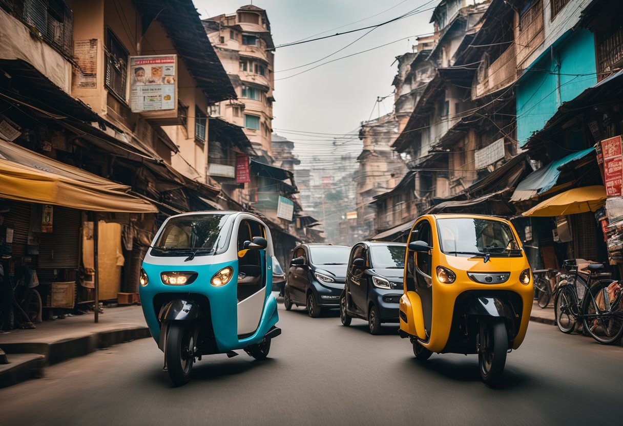 The Smart EQ zips through narrow Indian streets, weaving around bustling markets and colorful buildings. Its compact size and agile maneuverability make it the perfect urban companion