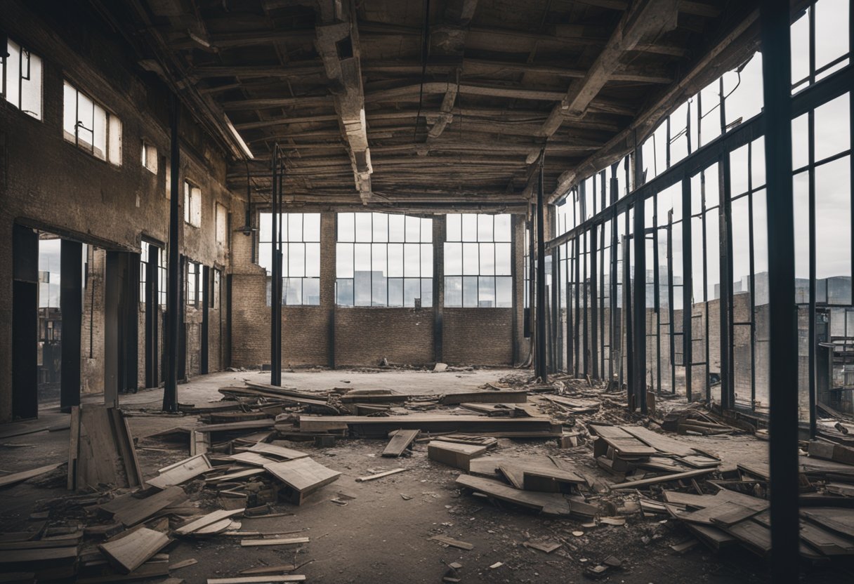 A rundown building undergoes a dramatic 100k renovation, transforming into a modern and vibrant space