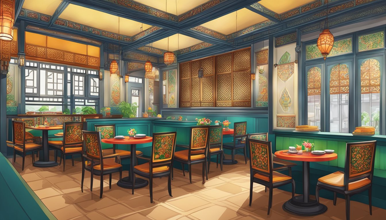 Vibrant Peranakan restaurant with spicy chilli padi, rich nonya flavors