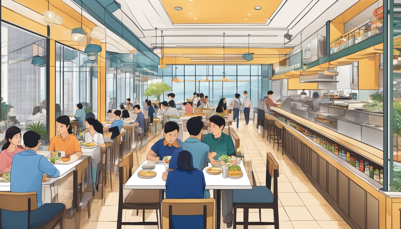 A bustling restaurant in Bedok Mall, with easy access and convenient amenities