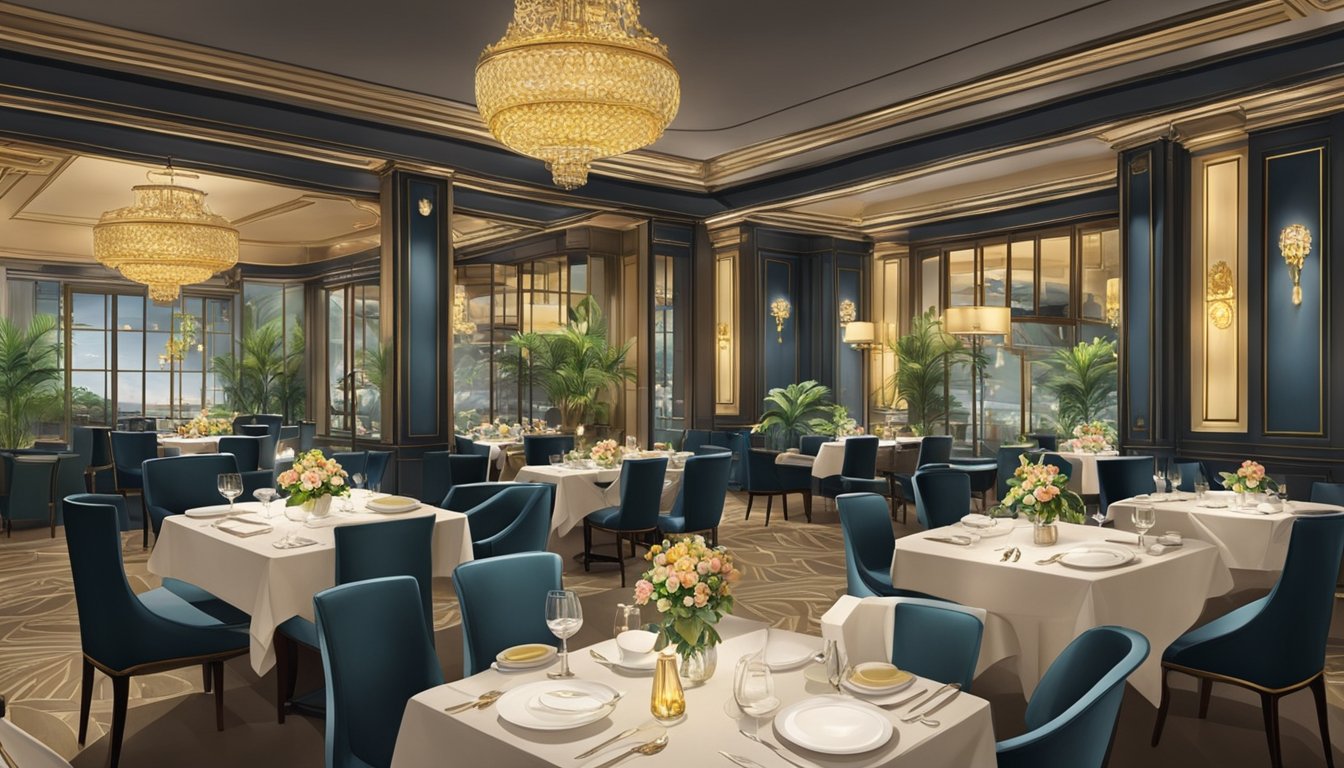 The bustling Empress Restaurant in Singapore exudes an atmosphere of elegance and sophistication, with its ornate decor and dimly lit ambiance, creating a perfect setting for a luxurious dining experience