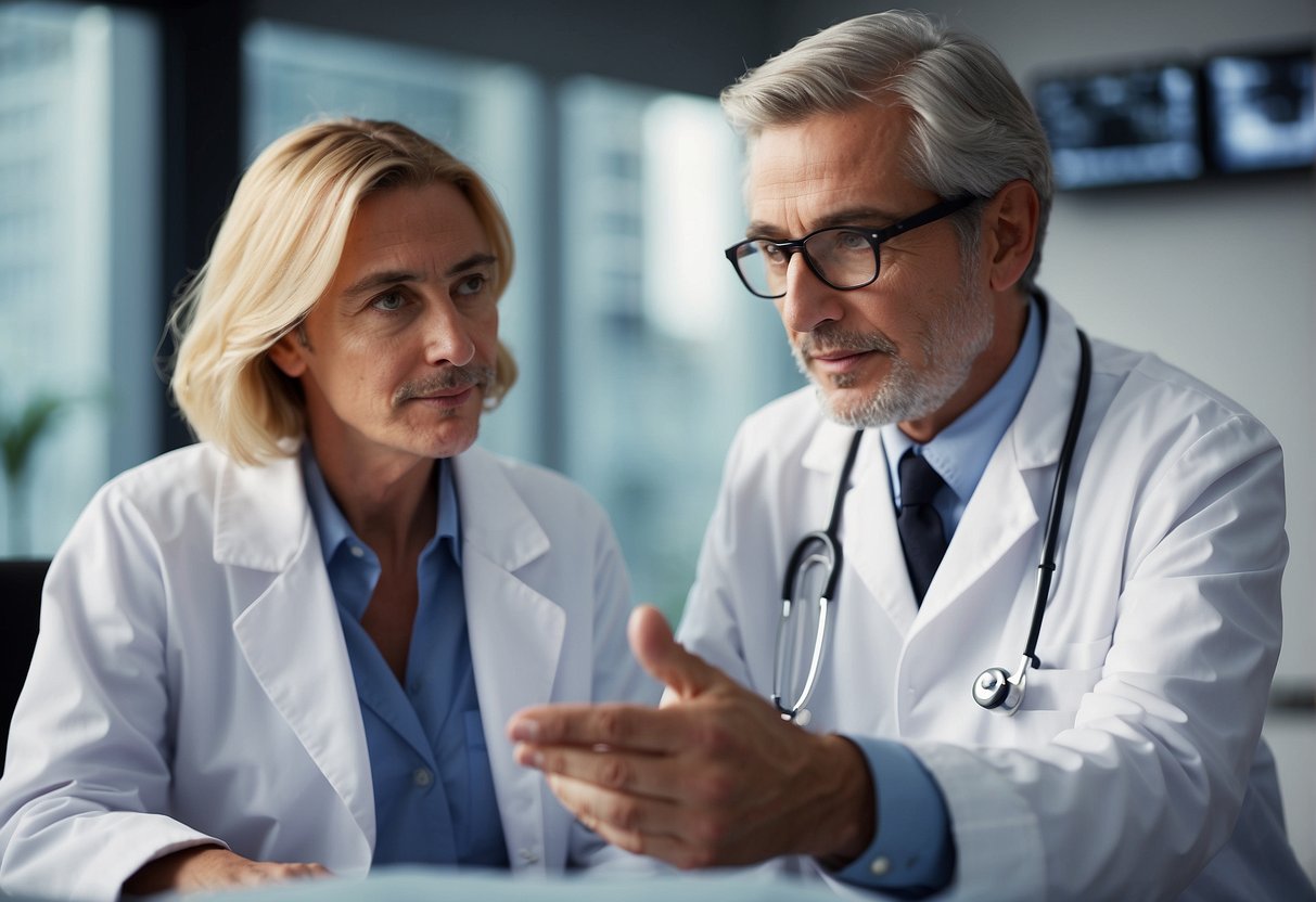 A doctor explaining treatment options for glaucoma to a patient