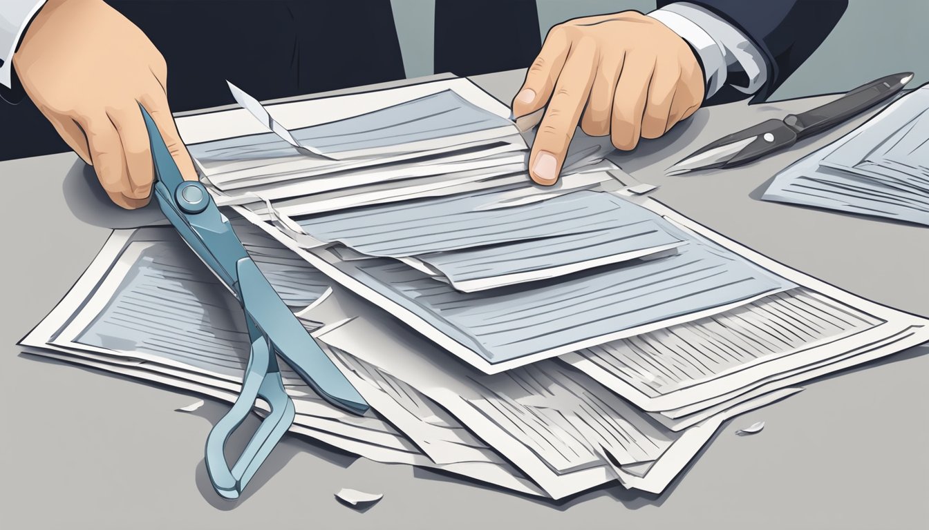A contract being shredded with a pair of scissors, symbolizing the release of a guarantor from their obligations