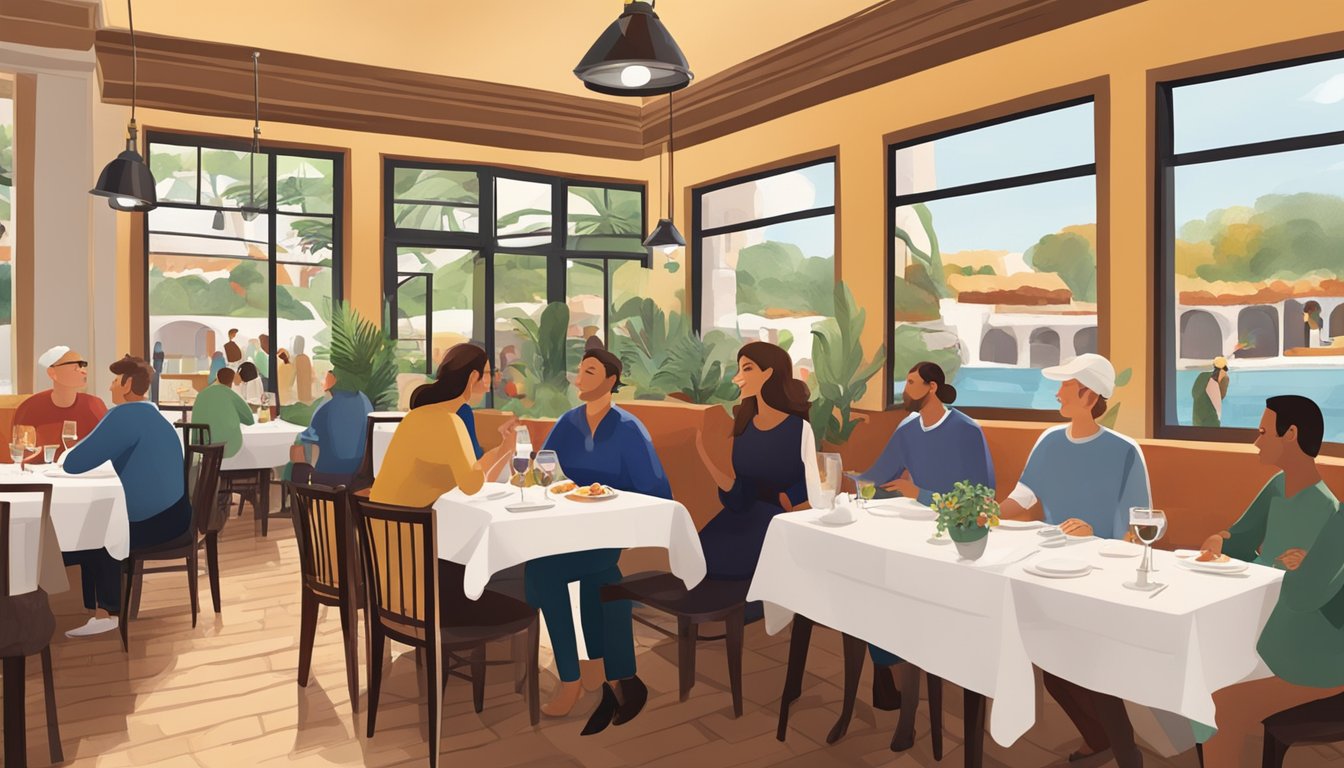 Customers enjoying a cozy atmosphere, savoring authentic Italian cuisine at Plan Your Visit porta porta restaurant