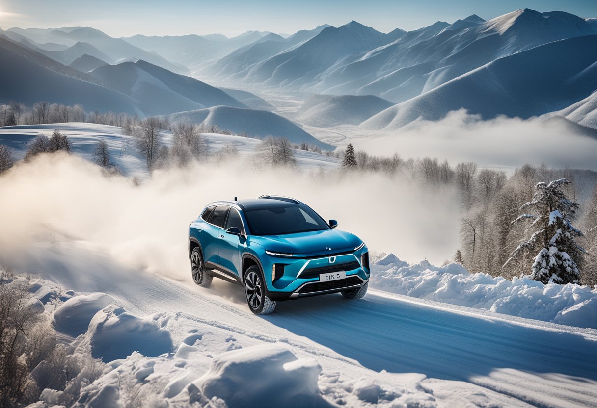 NIO's ES8 electric SUV powers through snowy, remote Chinese landscapes, conquering extreme cold with ease