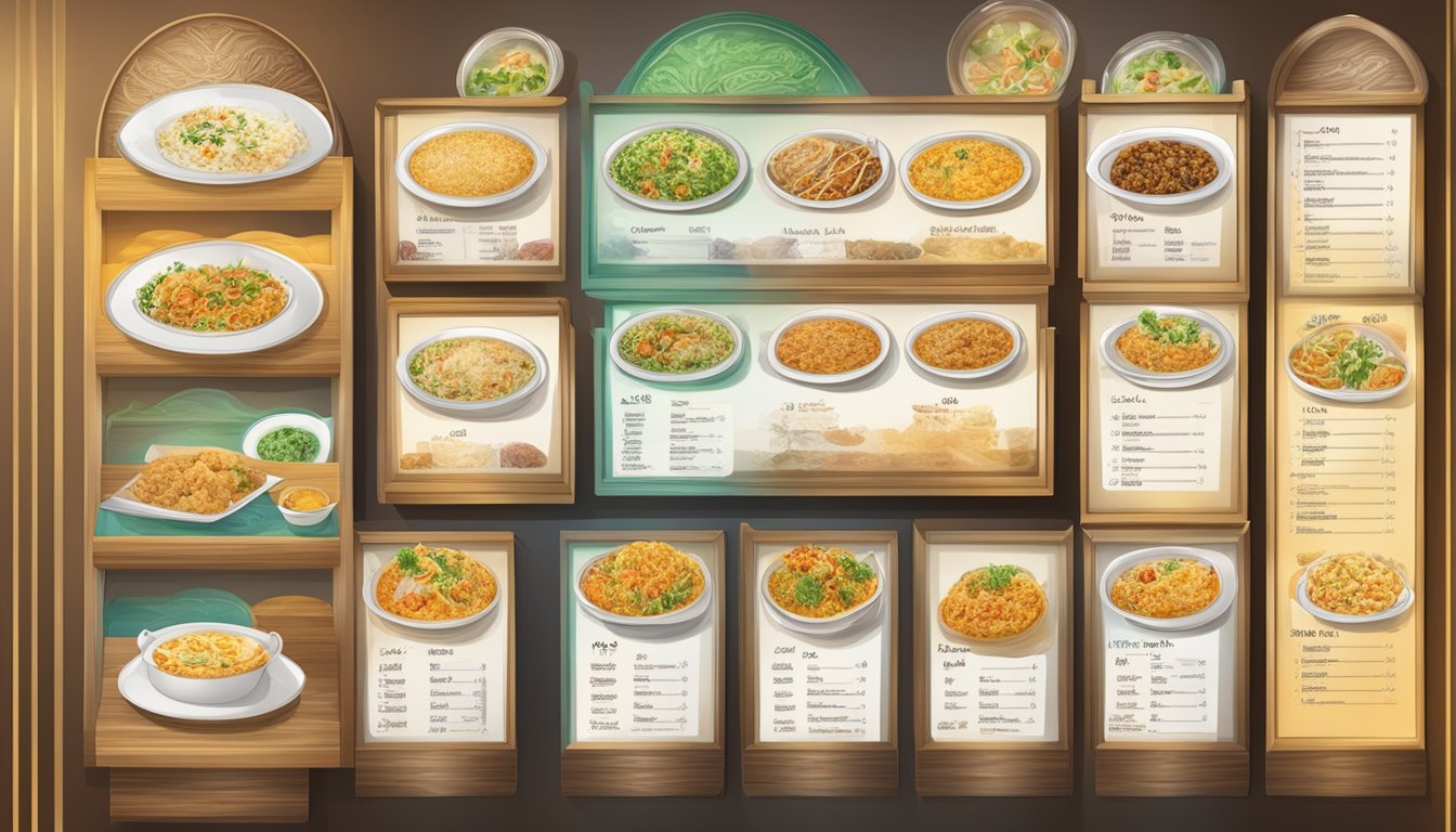 A menu board with neatly arranged dishes and prices at Al Jasra restaurant