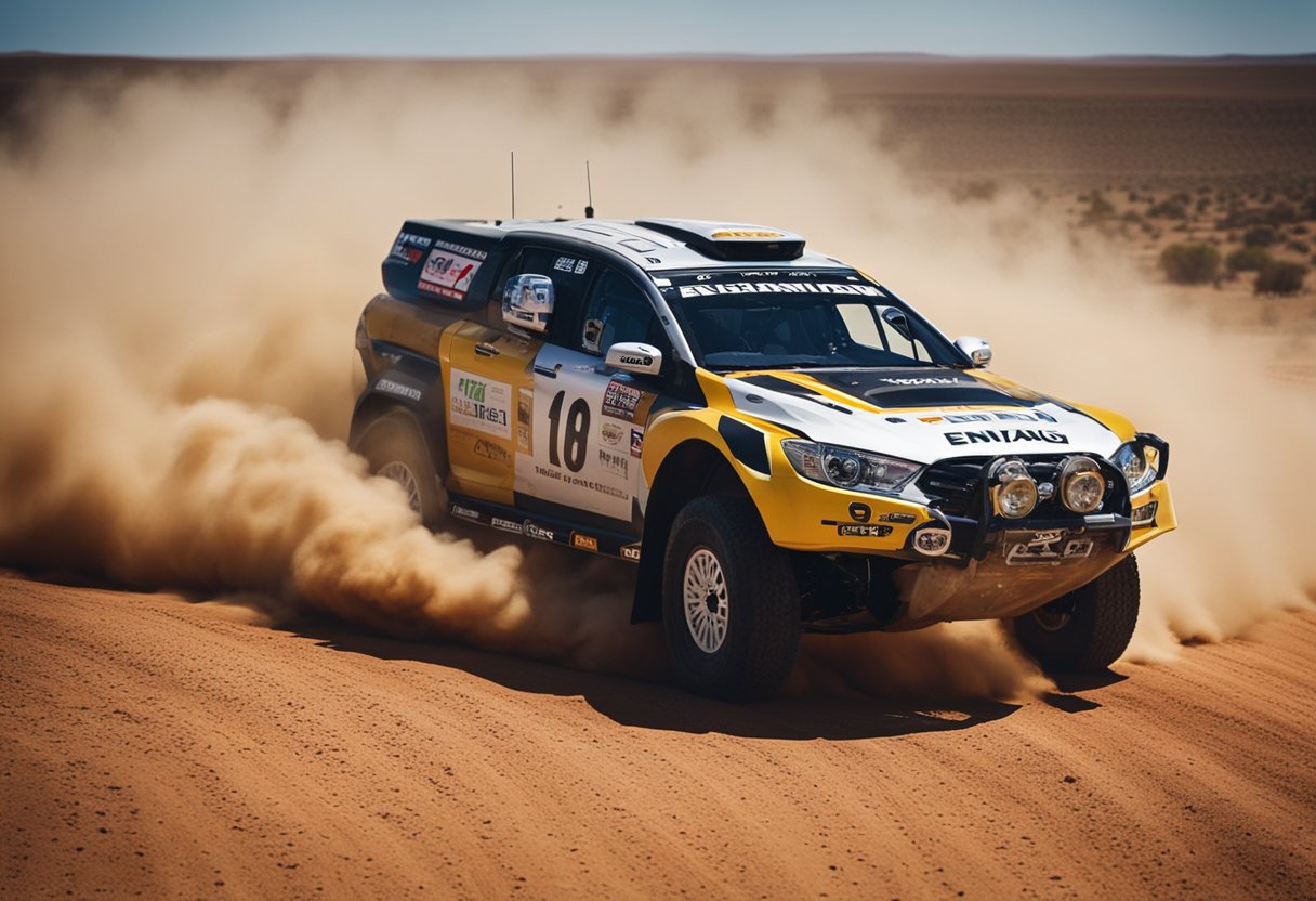 The Enyaq Endurance races across the rugged Australian Outback, kicking up dust as it tests its limits in the harsh desert environment