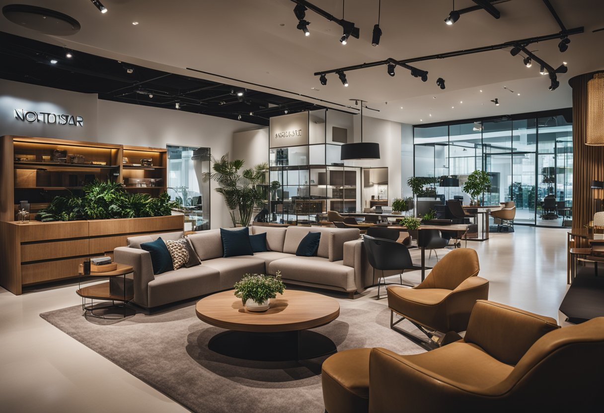 A modern showroom with sleek furniture displays at Northstar Furniture Singapore