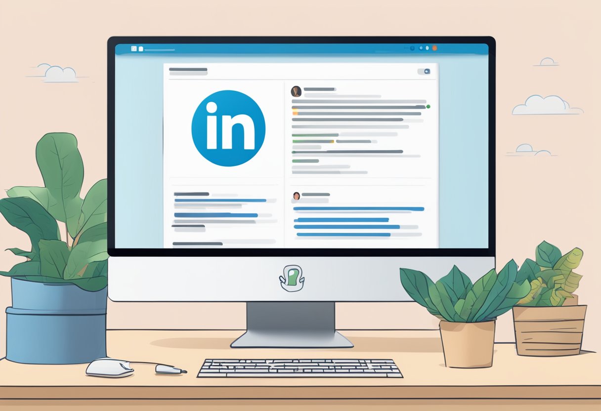 A computer screen displaying the LinkedIn dashboard with a job posting highlighted and a cursor clicking on the "Delete" button