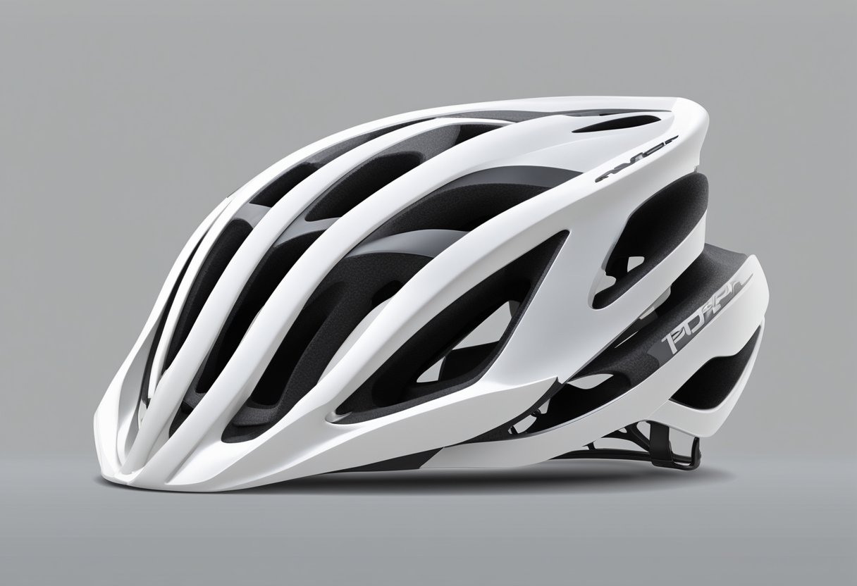 A sleek, aerodynamic road bike helmet with advanced safety features, released in 2014