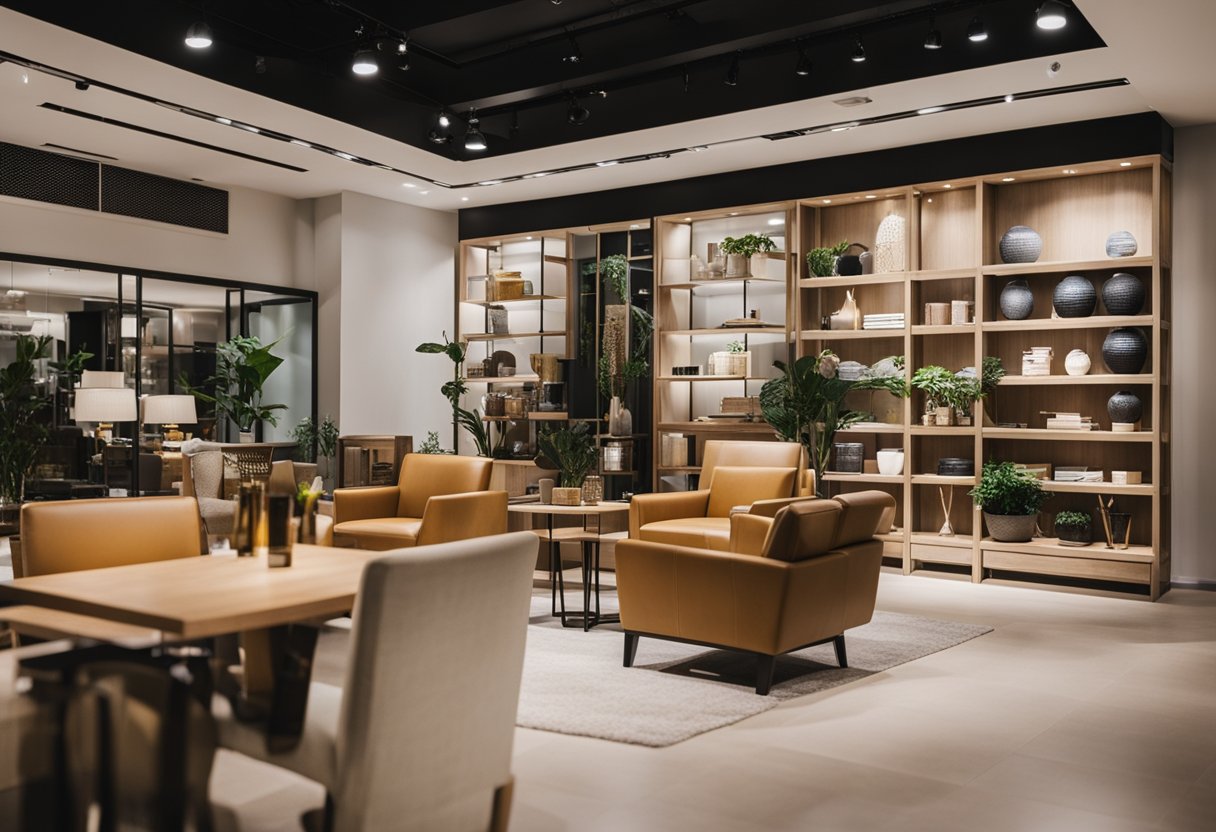 A bustling Singapore furniture shop offers affordable and quality pieces