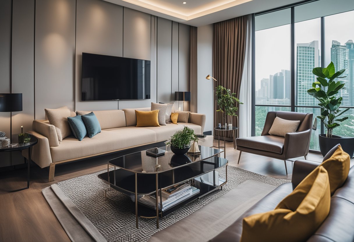 A modern living room with sleek VHive furniture in Singapore