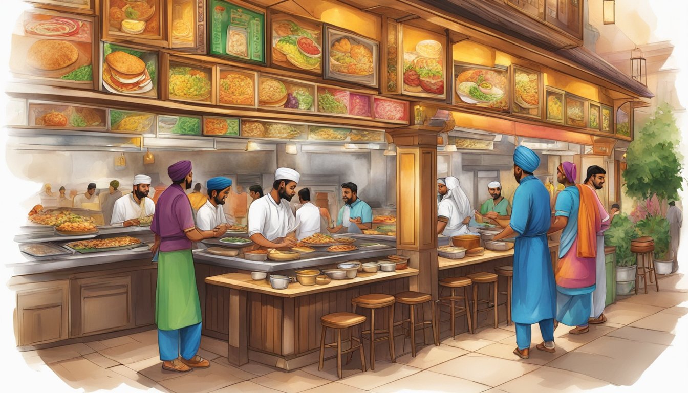 The bustling Akbar's 24-hour restaurant is filled with the aroma of sizzling spices and savory dishes, as customers eagerly sample the culinary delights on offer