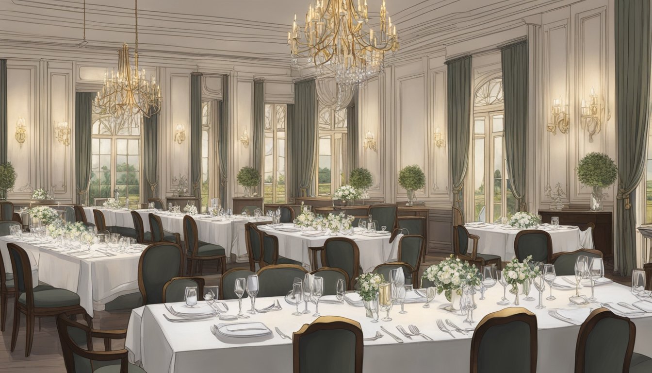 The elegant dining room of Fleur de Sel exudes a warm, inviting ambience. Tables are set with crisp linens and sparkling glassware, while attentive servers bustle about, ensuring every guest's needs are met