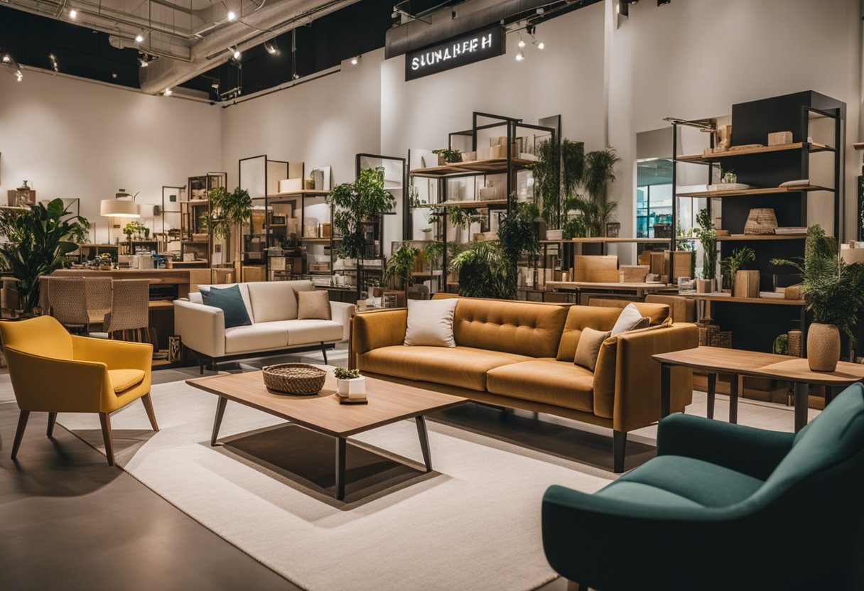 A showroom filled with sustainable and second-hand furniture options, showcasing top brands in Singapore