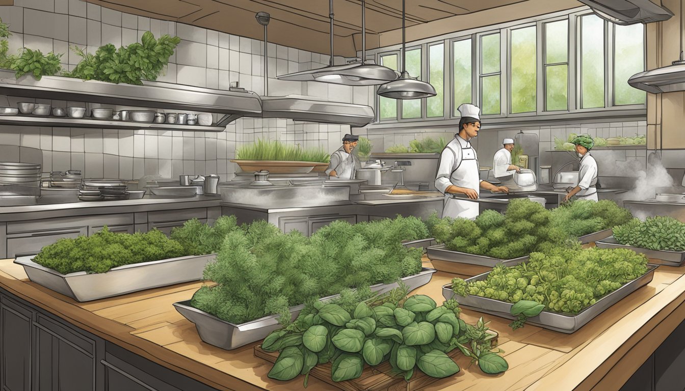 Herbs and turtles are being used in the restaurant's kitchen for frequently asked questions