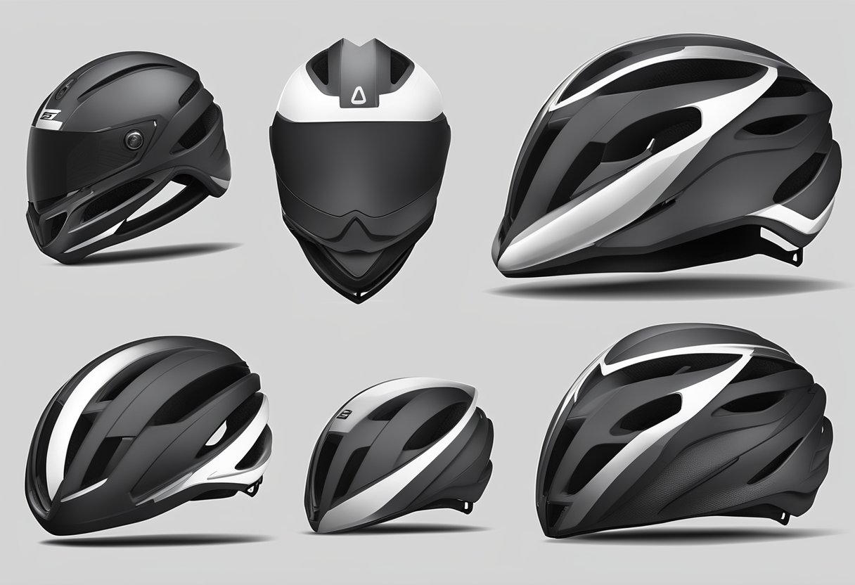 A sleek, aerodynamic road bike helmet with integrated ventilation and advanced impact protection technology