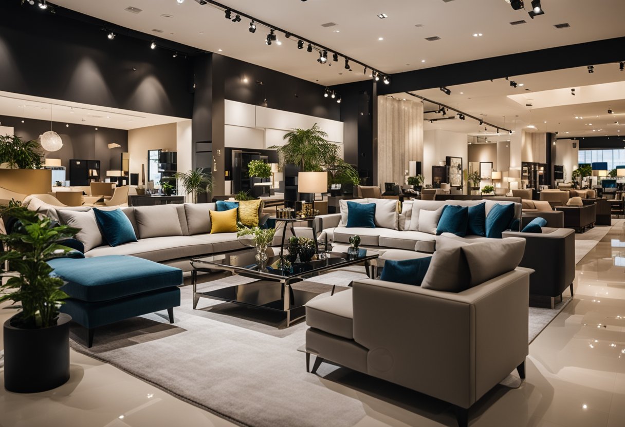 A spacious showroom filled with modern and luxurious furniture displays at Big Buy Furniture Singapore