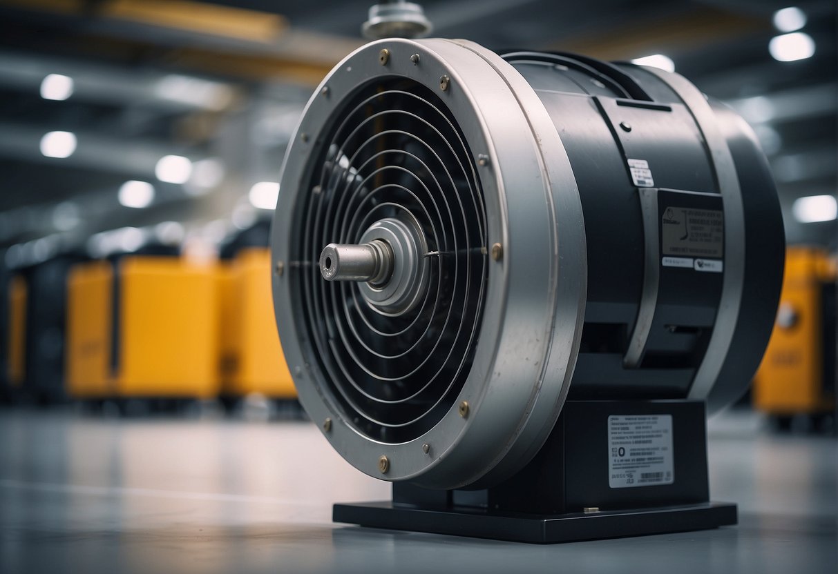 A blower motor spins inside an HVAC system, pushing air through vents to circulate and improve air quality