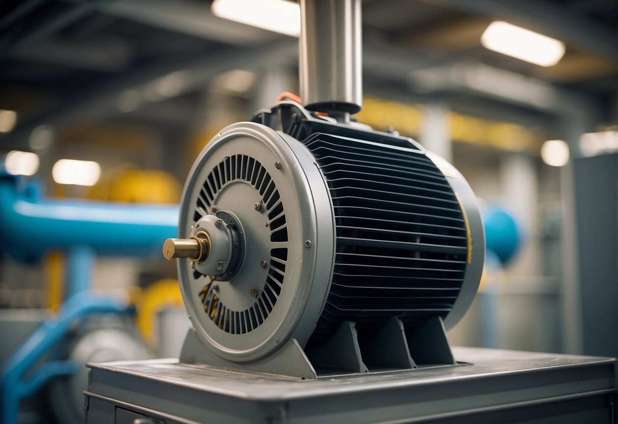 A blower motor spins inside an HVAC system, pushing air through ducts. It is a key component in improving energy efficiency