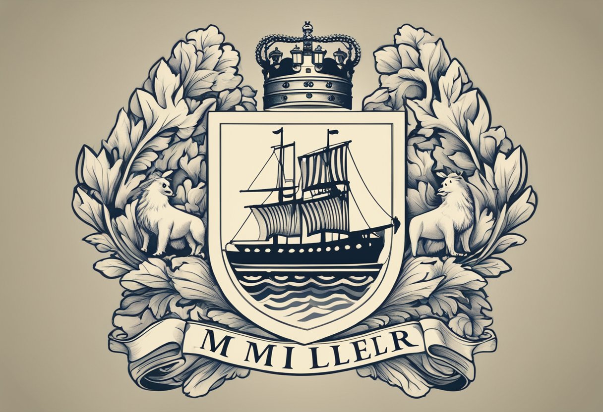 A family crest with the name "Müller" displayed prominently