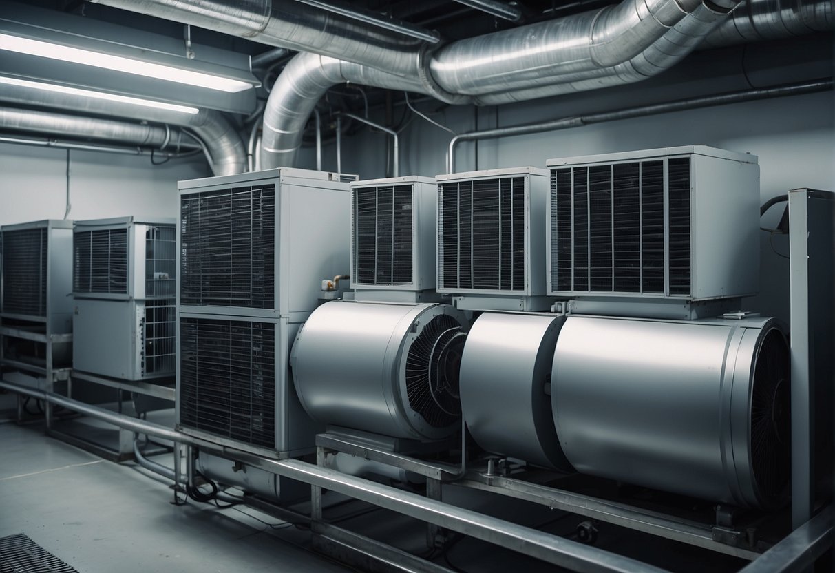 A well-maintained HVAC system with clean ventilation ducts, filters, and fans ensuring optimal system performance