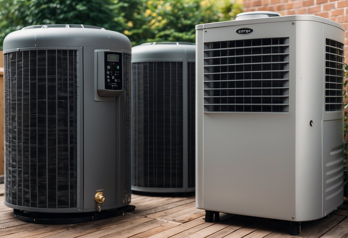 A heat pump transfers heat from one place to another using a refrigerant, absorbing heat from a low-temperature area and releasing it into a higher-temperature area