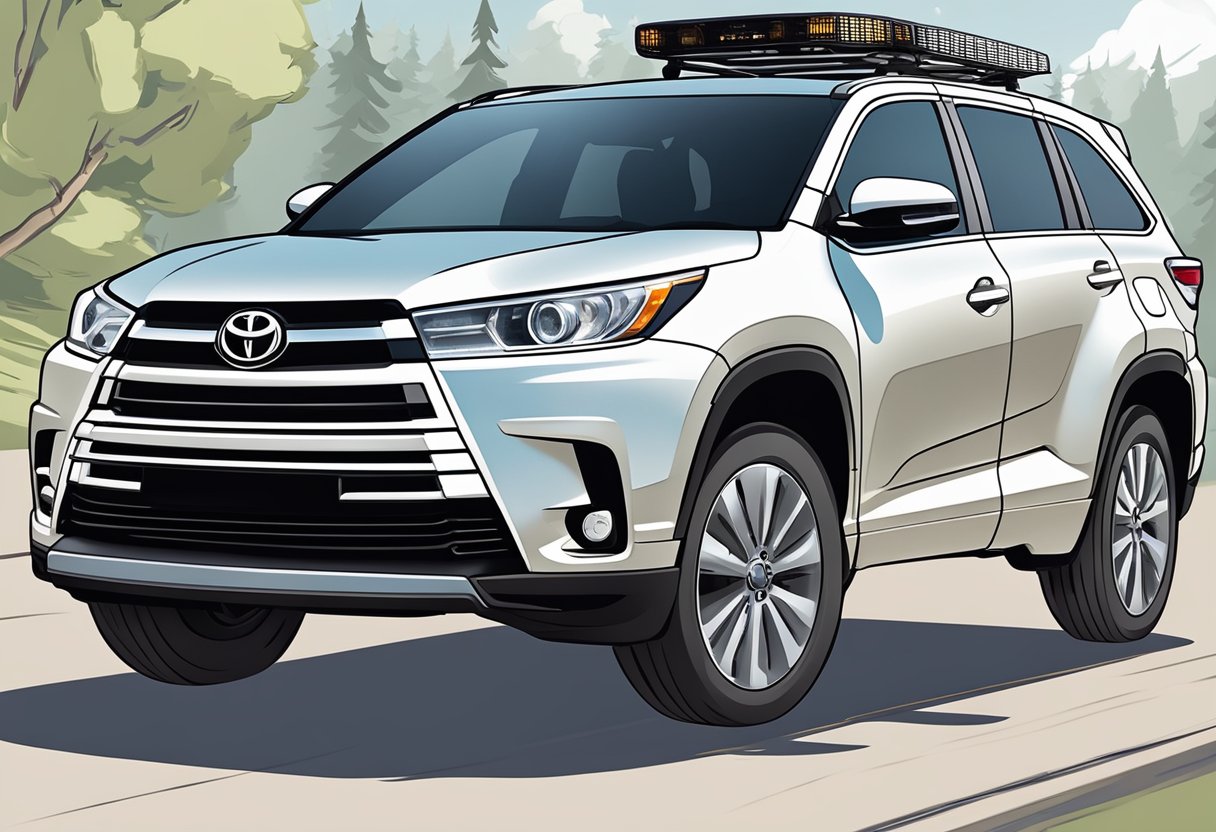 A Toyota Highlander with two new headlights, one on each side, costing $46 each