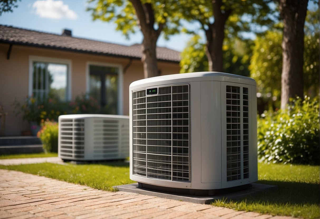 A house with various rooms of different sizes, each with a heat pump unit installed, demonstrating the importance of choosing the right size heat pump for efficient heating and cooling