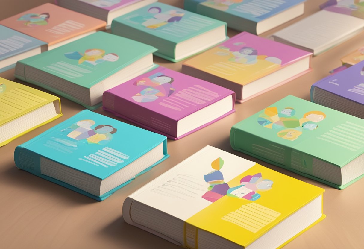 A group of colorful baby name books open on a table, with Maltese names highlighted for girls and boys