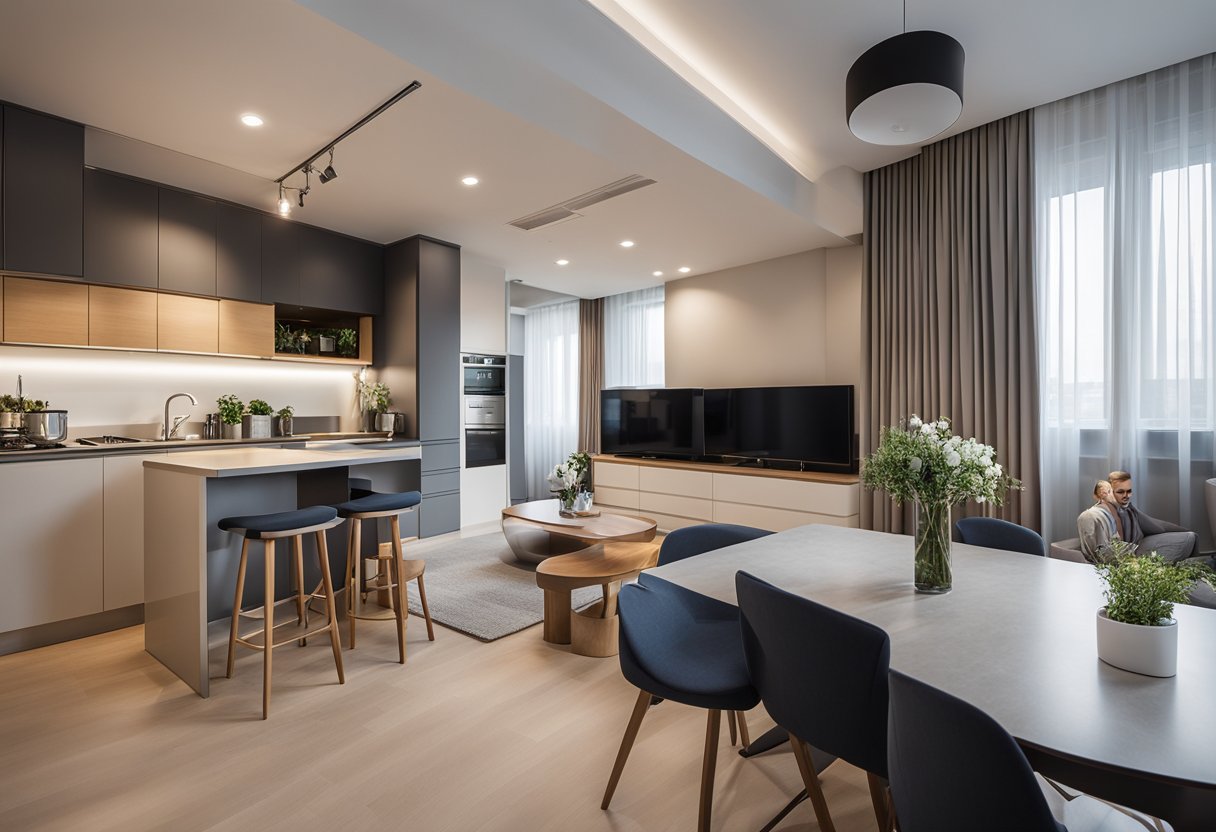 A spacious 4-room BTO flat with modern renovation ideas, featuring open-concept living areas, sleek built-in storage solutions, and stylish contemporary furnishings