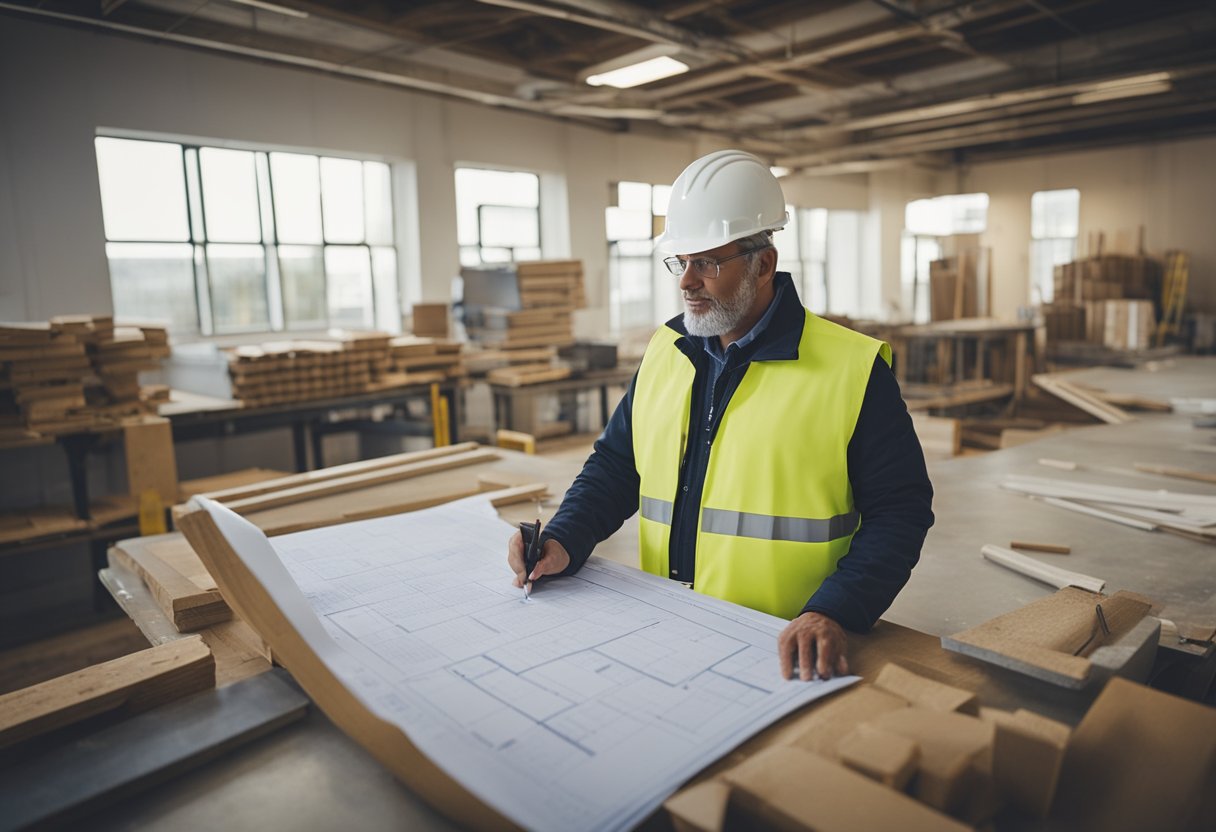 A general renovation contractor oversees a project, coordinating workers and materials, ensuring successful completion