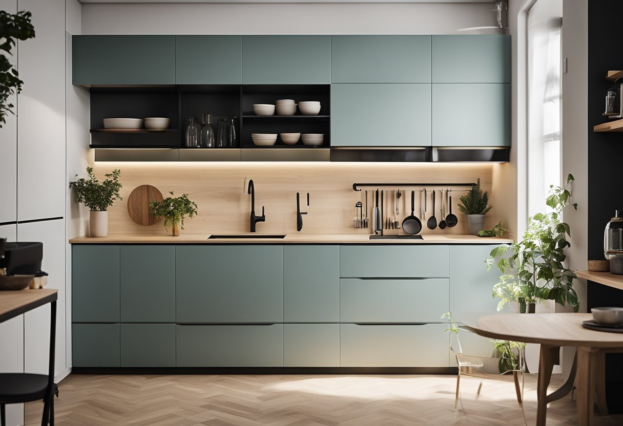A kitchen cabinet being seamlessly planned and installed by a designer, featuring IKEA products