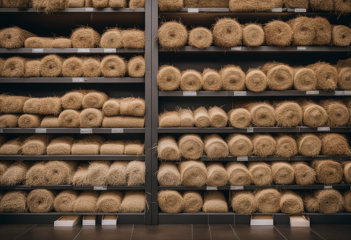 A variety of hay furniture pieces, such as sofas and decor items, arranged in a diverse collection