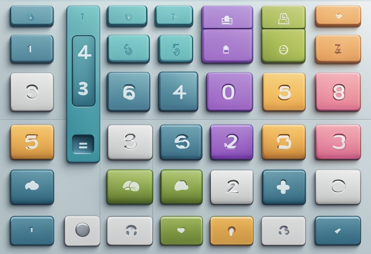 A 4x3 membrane keypad with raised buttons arranged in a grid pattern, with a smooth and glossy surface, sitting on a flat, solid-colored background