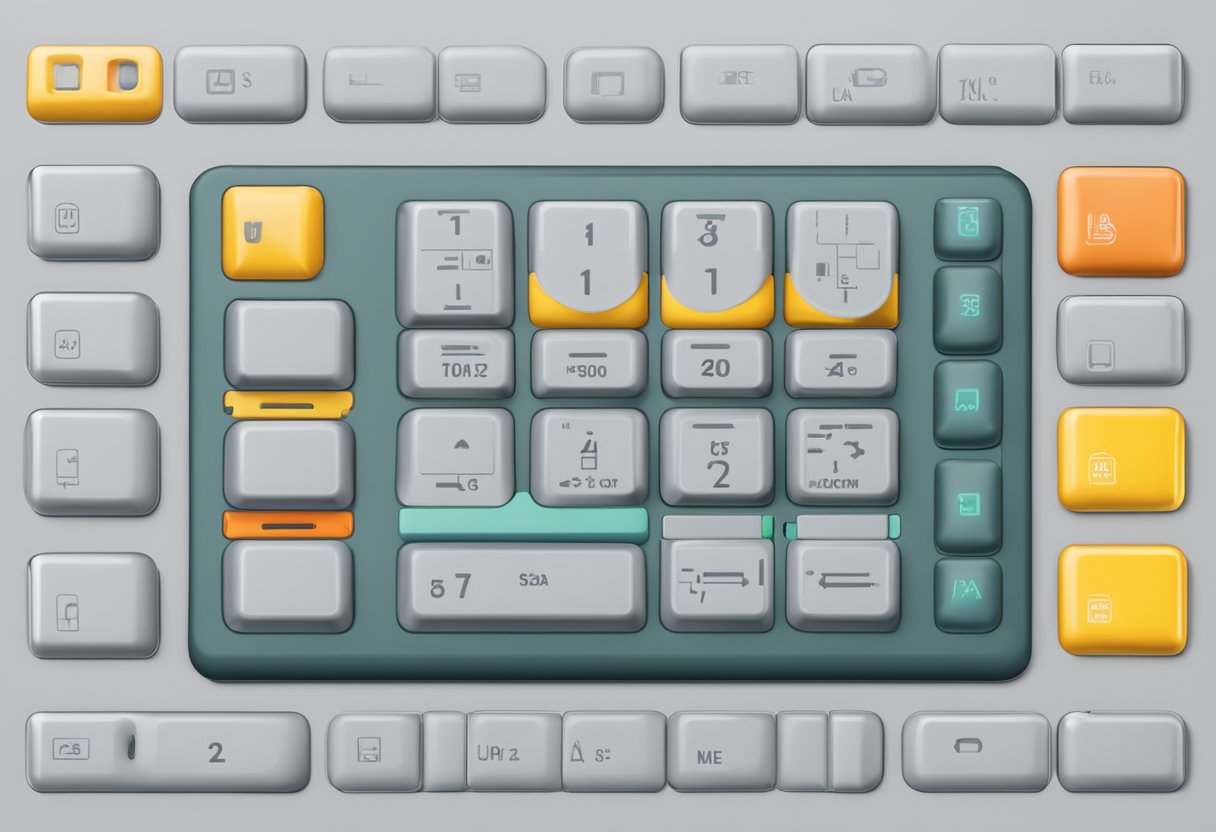 A 4x4 membrane keypad with basic components