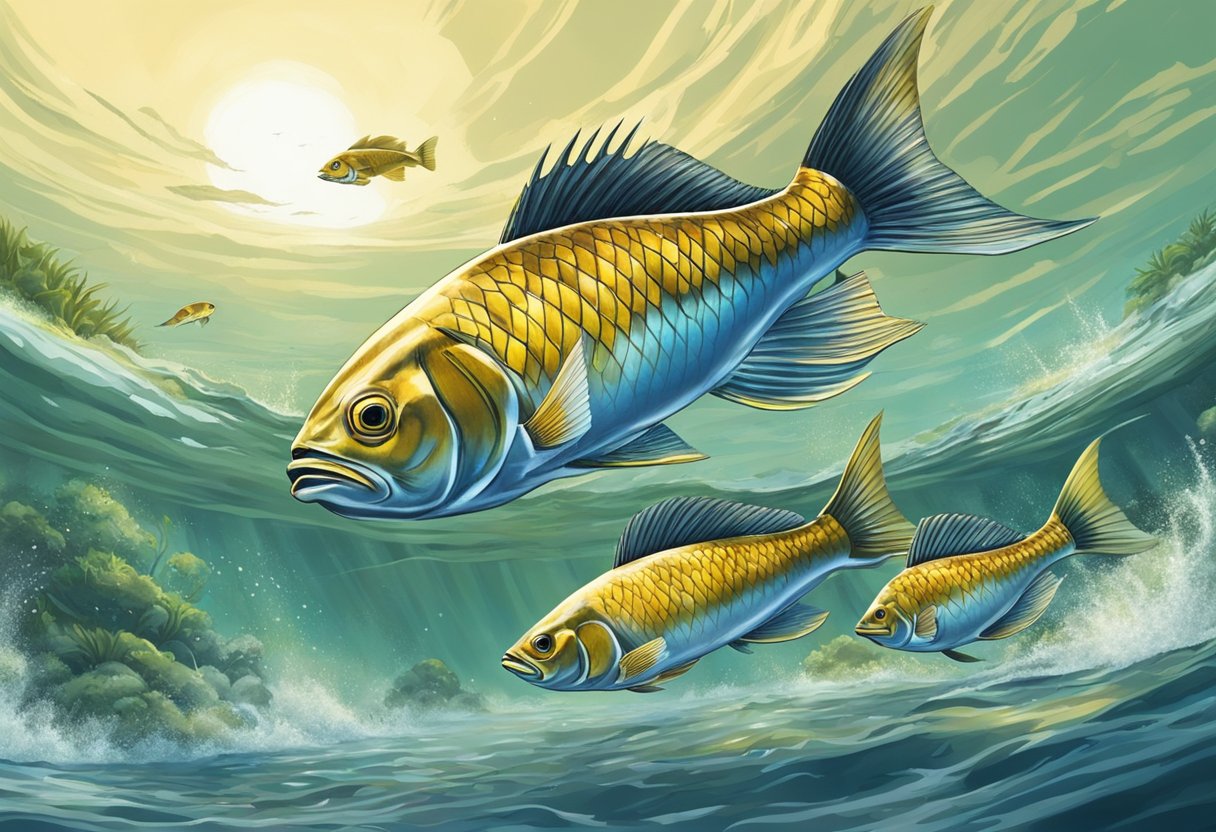 Aggressive fish chase and nip at others, flaring fins and displaying dominance. They may also guard territory or resources, and show aggression during feeding