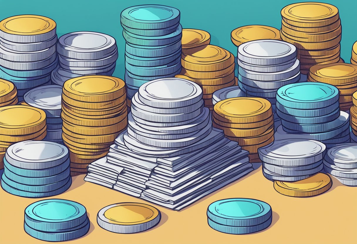 A stack of RWA tokens surrounded by various investment opportunities, representing their diverse use cases