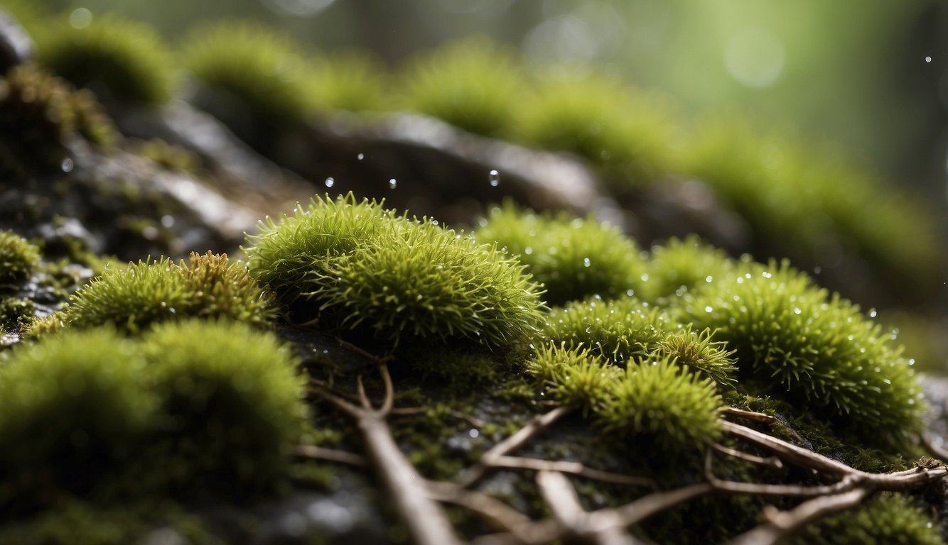 Moss struggles with dry conditions. Solution: frequent misting. Moss also needs shade. Solution: provide sheltered environment