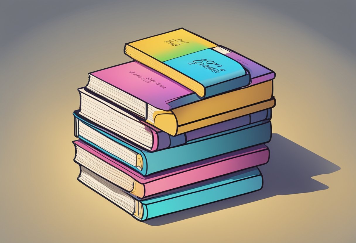 A stack of baby name books with "Good Names" on the cover, open to the page with the name "Leigh" highlighted