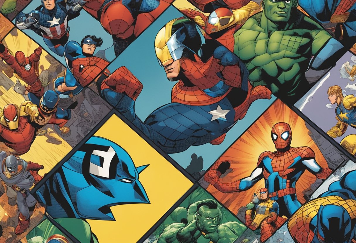 A collection of comic book covers featuring iconic Marvel characters with baby-themed titles and designs
