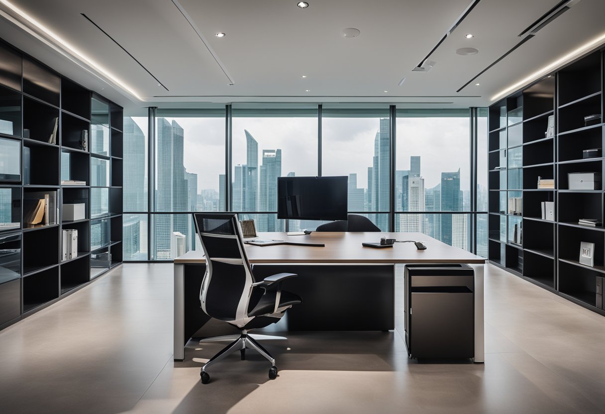 A sleek, modern office space with luxurious executive furniture in Singapore