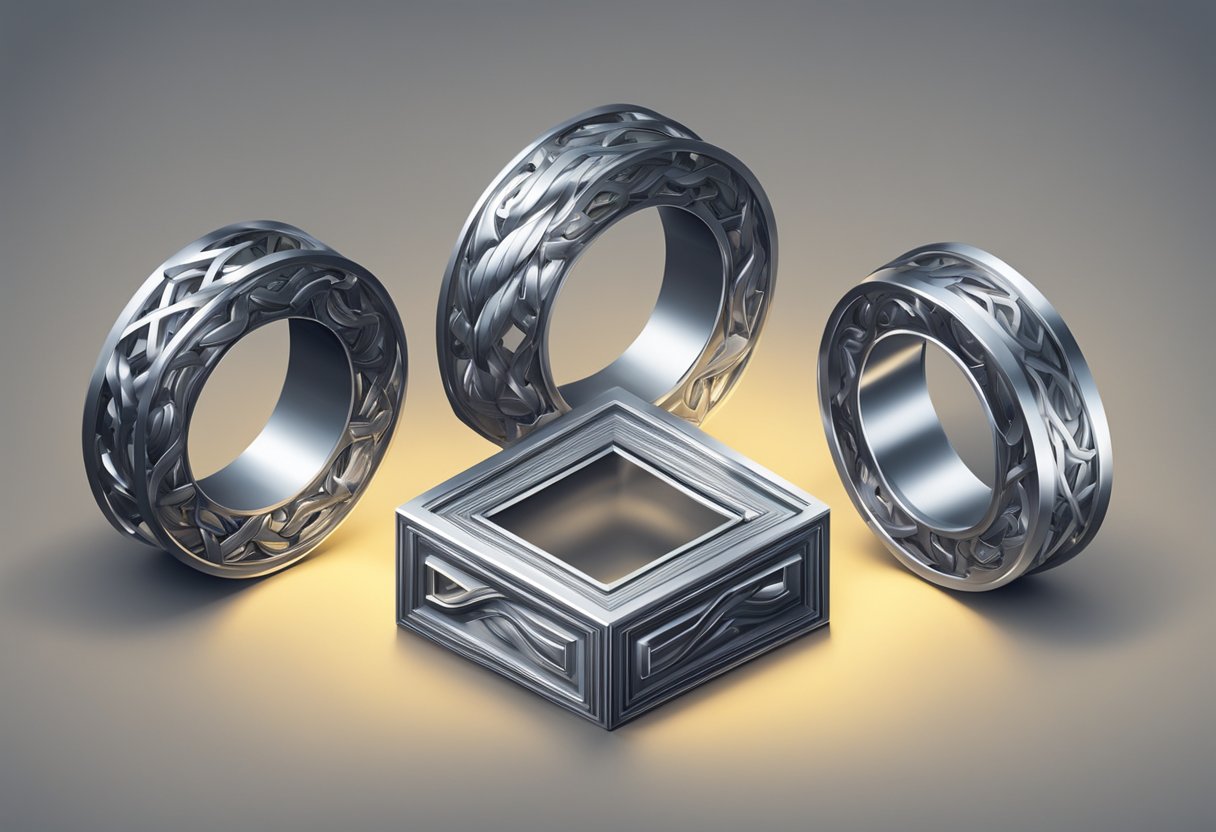Three baby metal symbols entwined in a dynamic composition