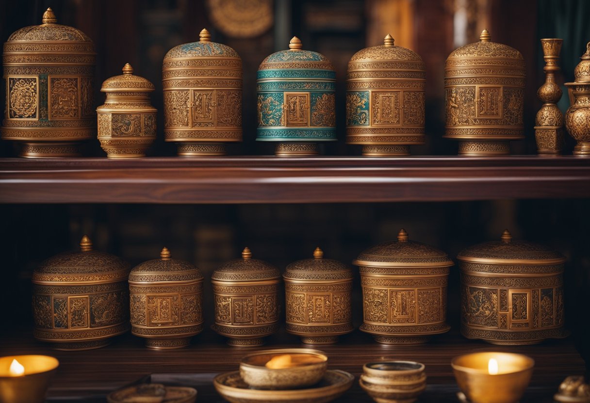A cozy Singaporean home showcases authentic Tibetan furniture, with ornate carvings and vibrant colors, creating a warm and inviting atmosphere