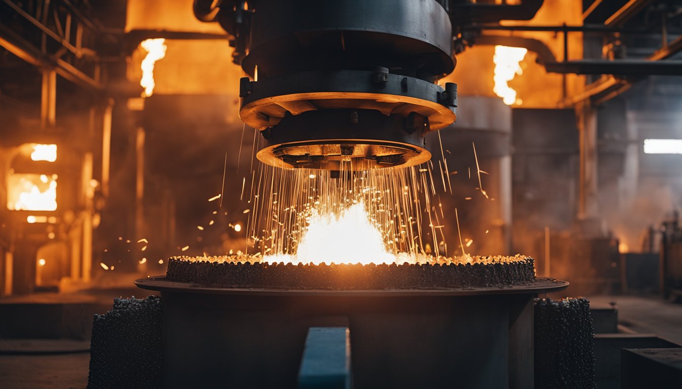 The regenerative forging furnace roars with intense heat as molten metal is poured into molds, surrounded by the intricate network of pipes and valves that control the flow and temperature of the furnace