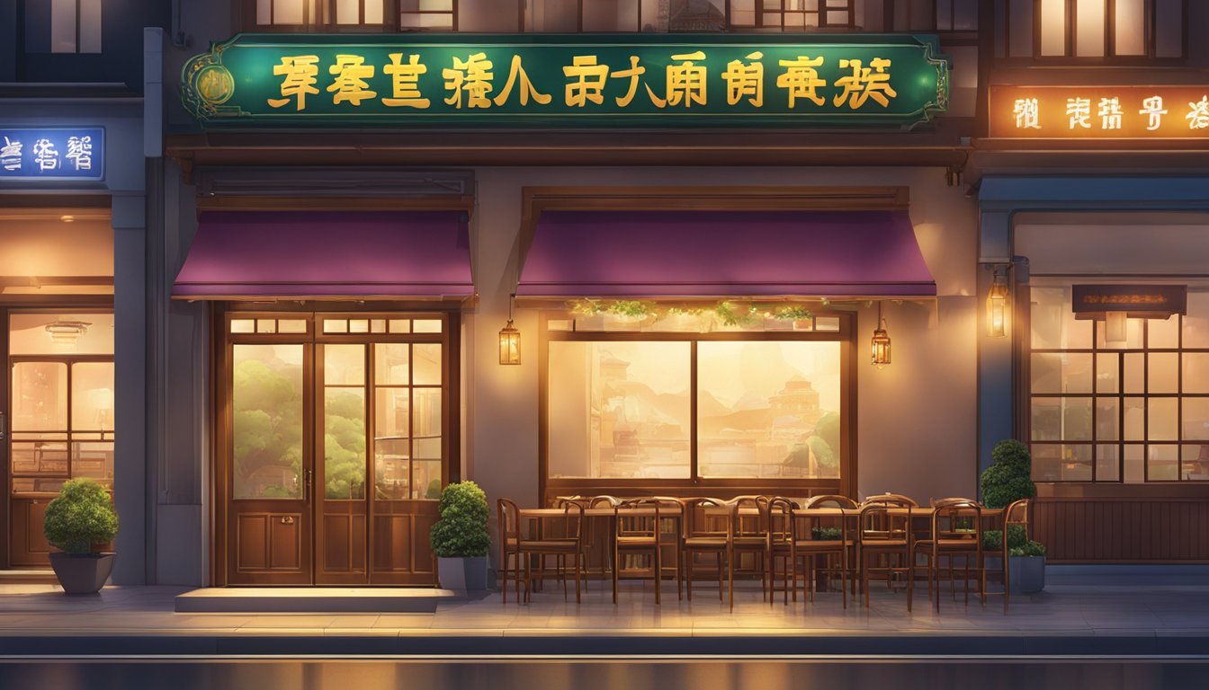 The restaurant's sign shines brightly, advertising "Special Offers and Events" at Jiahe Restaurant. The building's warm glow invites passersby to come inside and enjoy the festivities